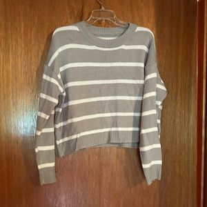 Grey and White Stripped Sweater